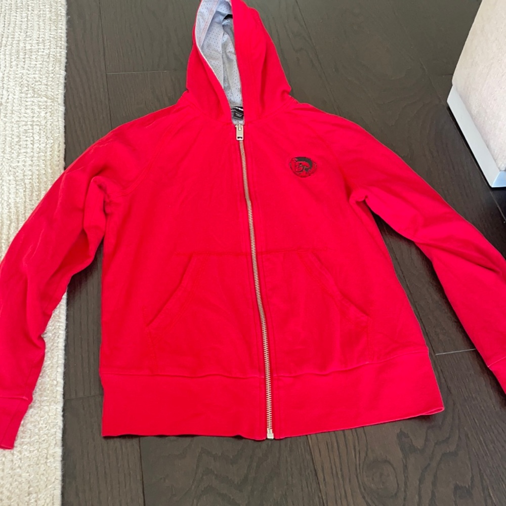 Red zip up